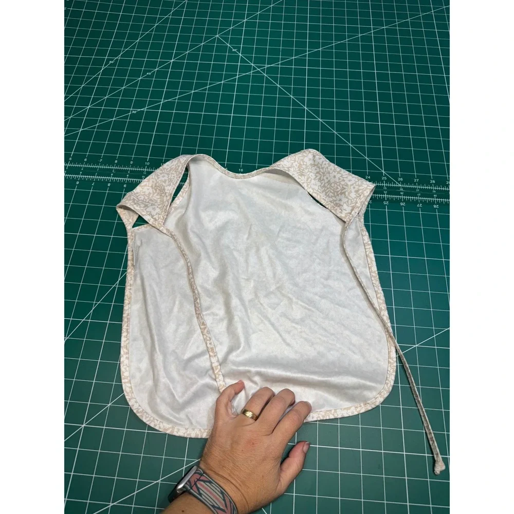 BapronBaby x Grace Rose Farm Floral Bib Apron Tan White Full Coverage Small